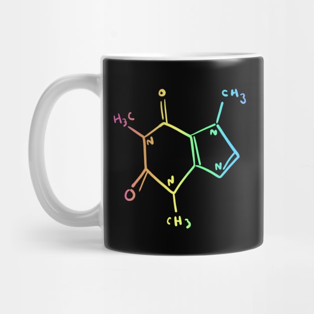 Rainbow Caffeine Molecule by KelseyLovelle